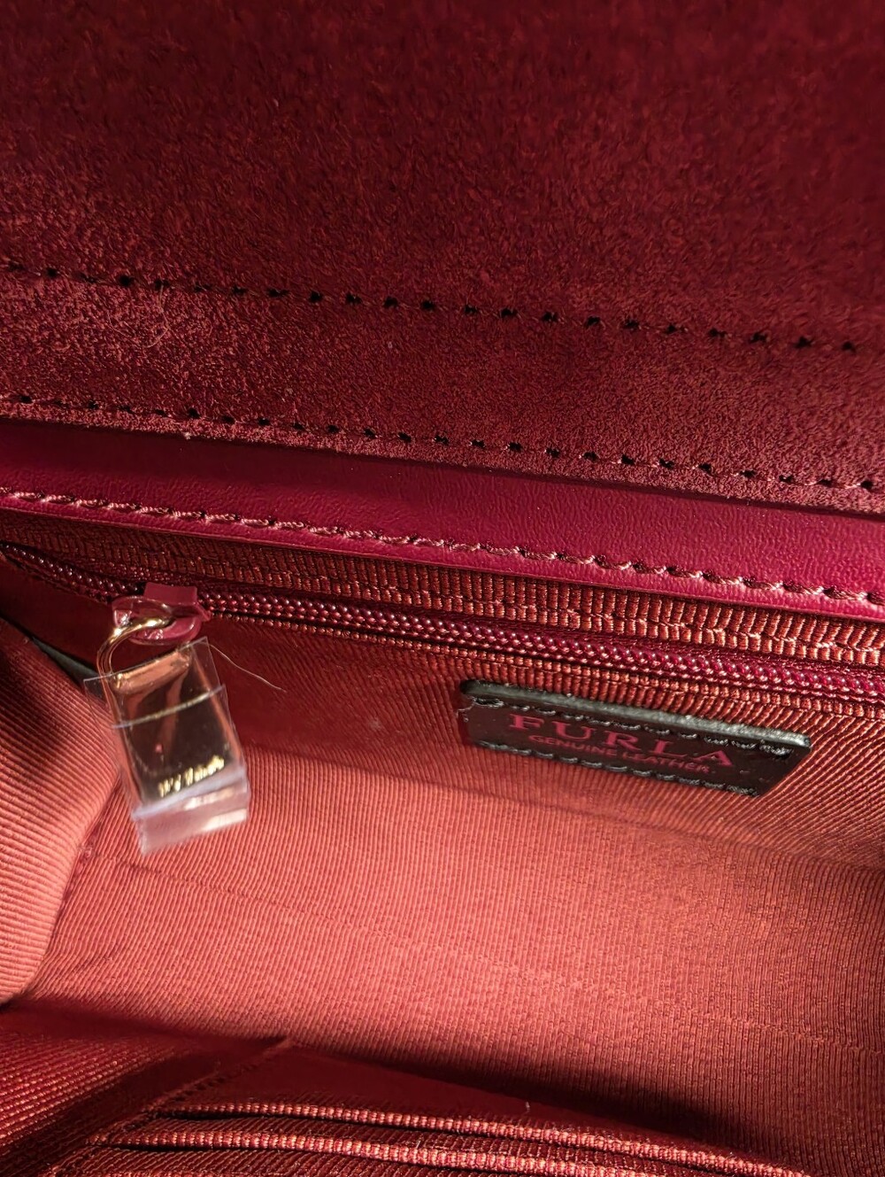 Furla Lady M Red Leather Crossbody Bag (Retail $350) NWT! - Picture 15 of 15